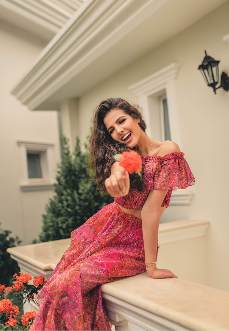 Pink roses dress zdjęcie 4